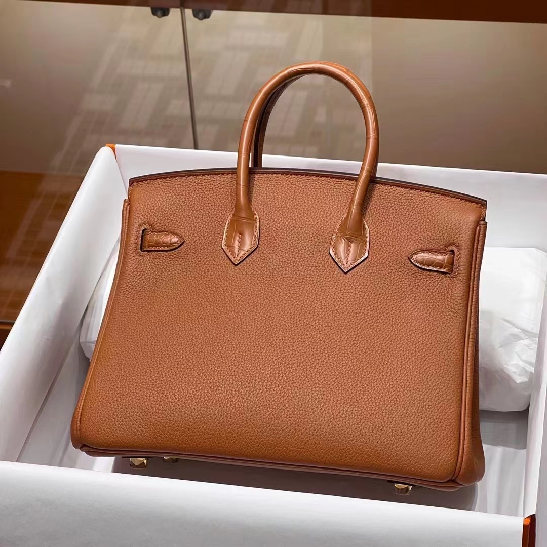 HERMES 爱马仕 【现货】 Birkin 25cm CK37 金棕 现货 进口蜜蜡线 全手工制作
