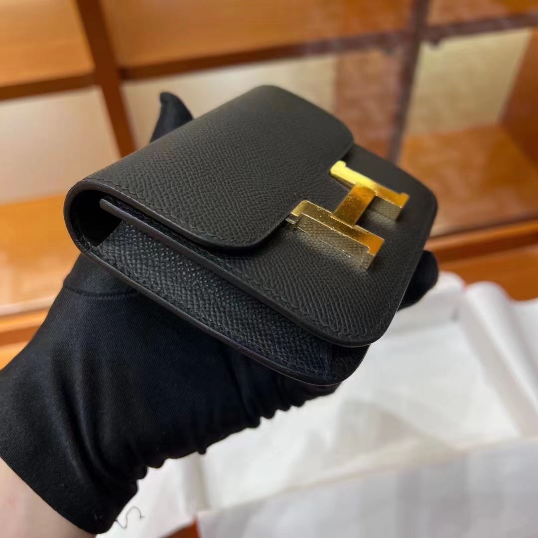 HERMES 爱马仕 【现货】Constance Wallet CC89 Nior 经典黑 Epsom 现货 进口蜜蜡线 全手工制作 铂金女王 Birkinmm