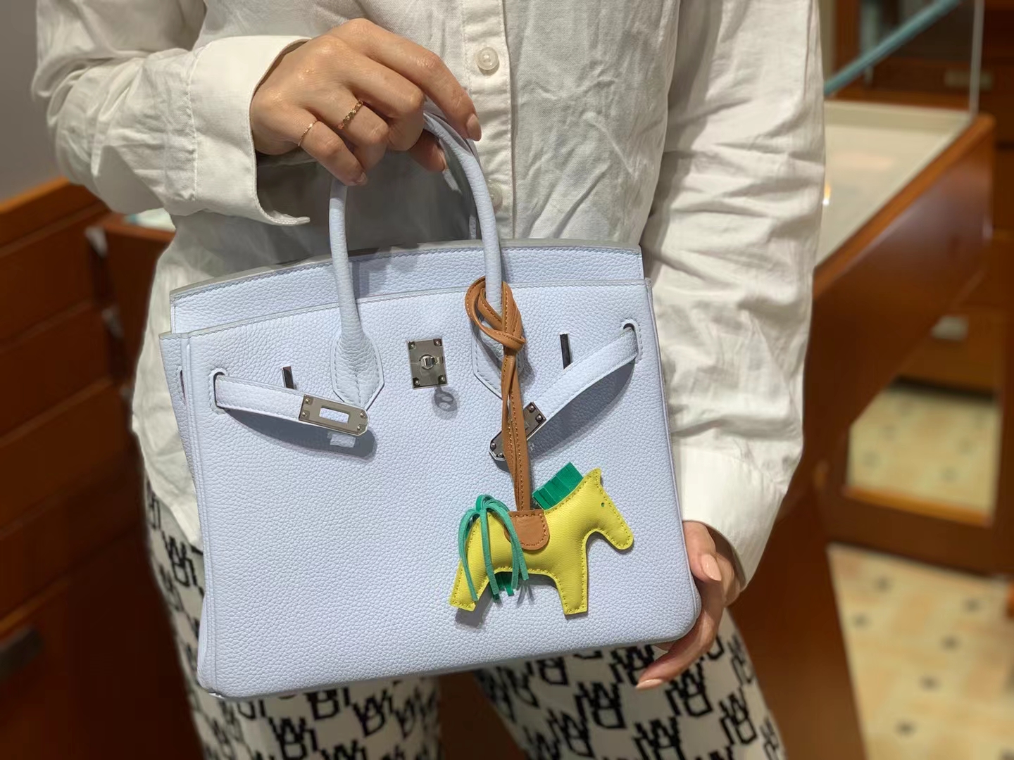 HERMES 爱马仕 【现货】 Birkin 25CM T0 圣杯蓝 Togo 现货 进口蜜蜡线 全手工制作