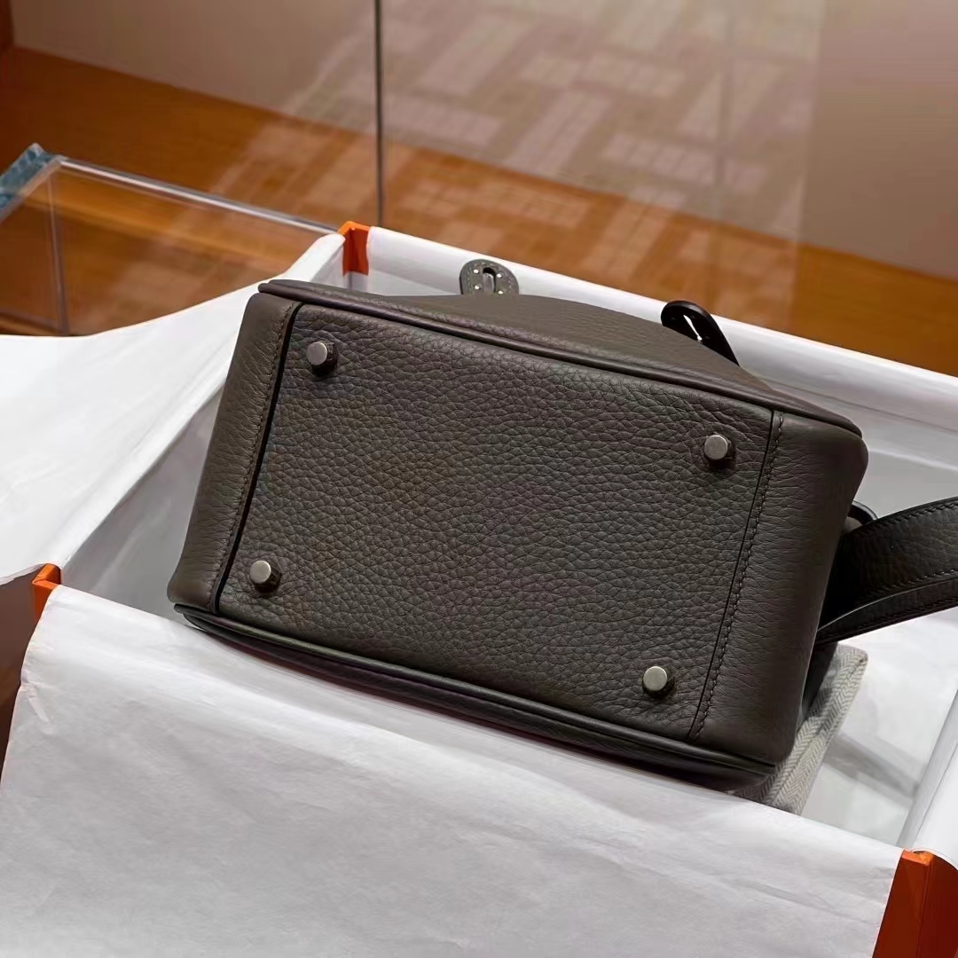 HERMES 爱马仕 【现货】 Mini Lindy 20cm 8F Etain 锡器灰 TOGO 现货 进口蜜蜡线 全手工制作