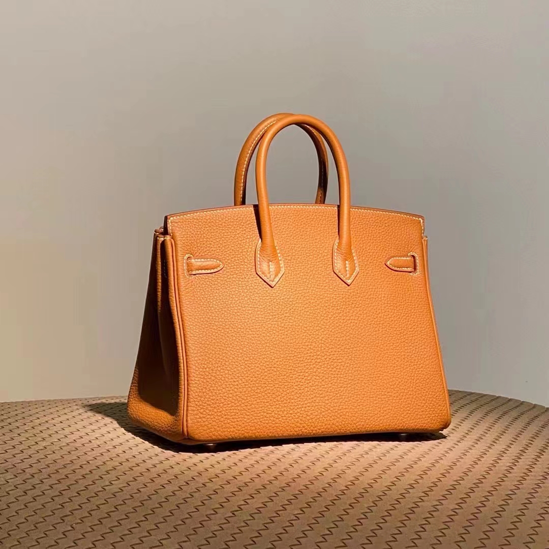 HERMES 爱马仕 【现货】 Birkin 25CM Togo皮 93 Orange 经典橙 现货 进口蜜蜡线 全手工制作