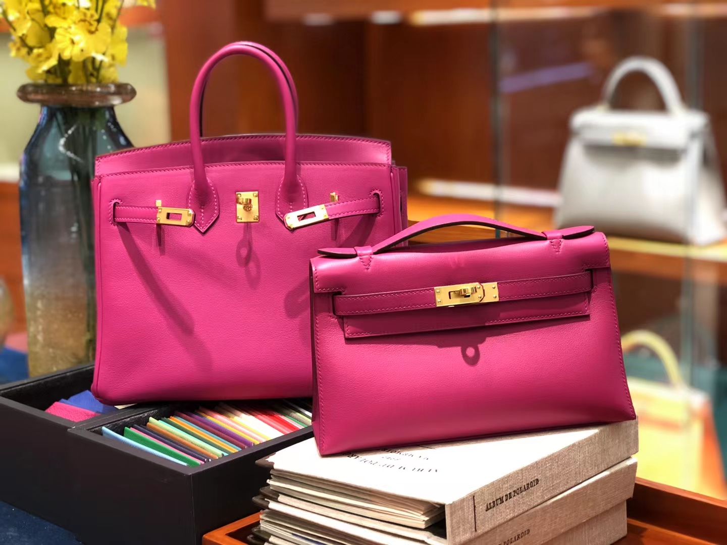 HERMES 爱马仕 【现货】 Birkin 25CM MiniKelly 1 5J Fushsia悬铃花紫/桃红色 Swift 现货 进口蜜蜡线 全手工制作