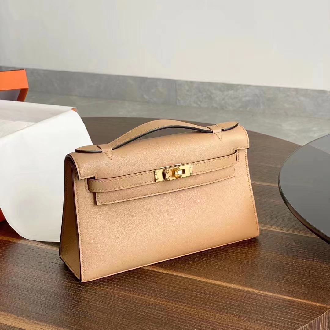 HERMES 爱马仕 HERMES MiniKelly 1 Swift皮 F3 Nude裸色 进口蜜蜡线 全手工制作