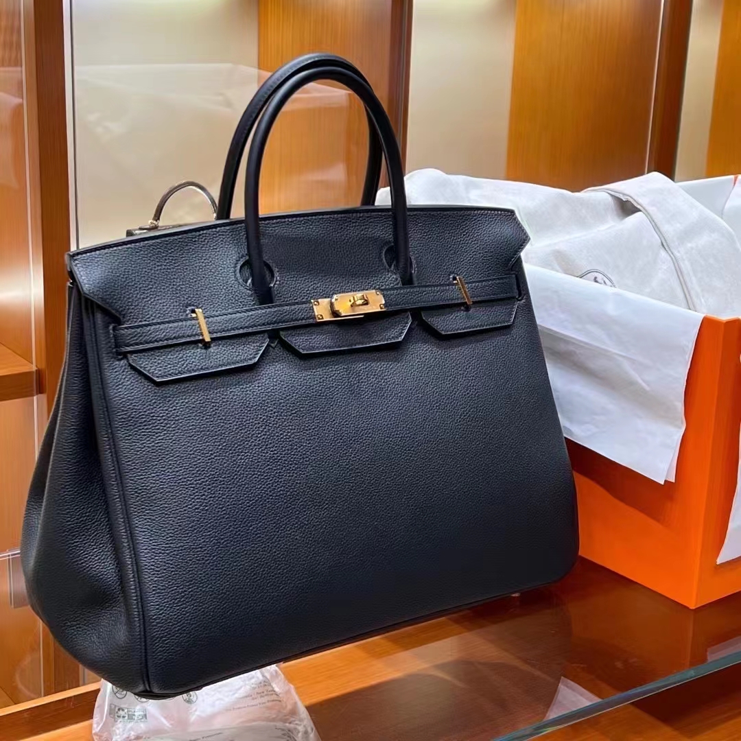 HERMES 爱马仕 【现货】 Birkin 40cm CC89 Nior 经典黑 TOGO皮 进口蜜蜡线 全手工制作