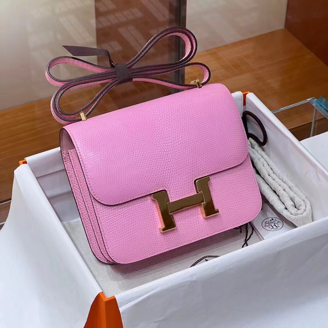 HERMES 爱马仕 【现货】Constance 19CM X9 锦葵紫 TOGO 现货 进口蜜蜡线 全手工制作