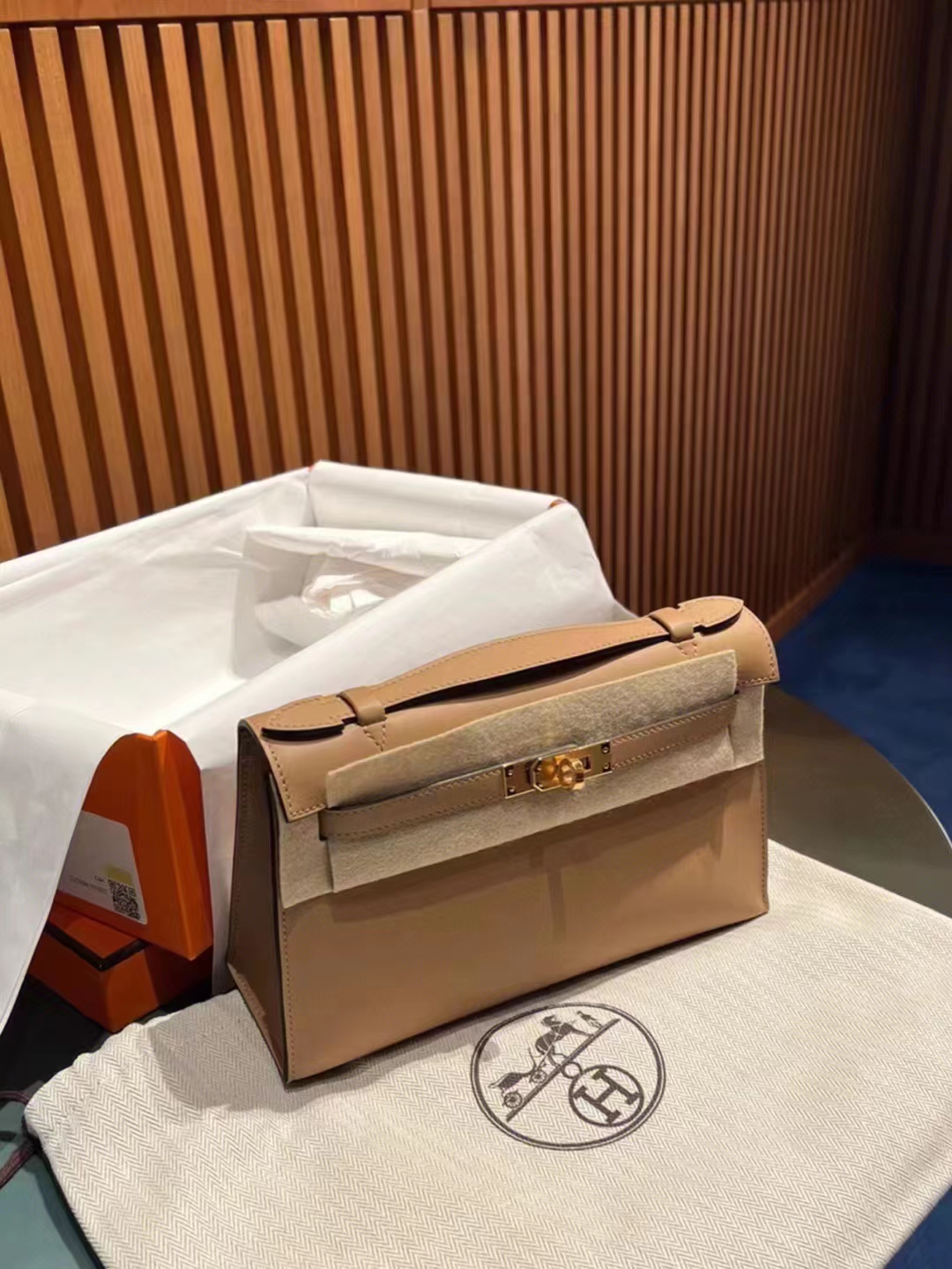 HERMES 爱马仕 HERMES MiniKelly 1 Swift皮 F3 Nude裸色 进口蜜蜡线 全手工制作