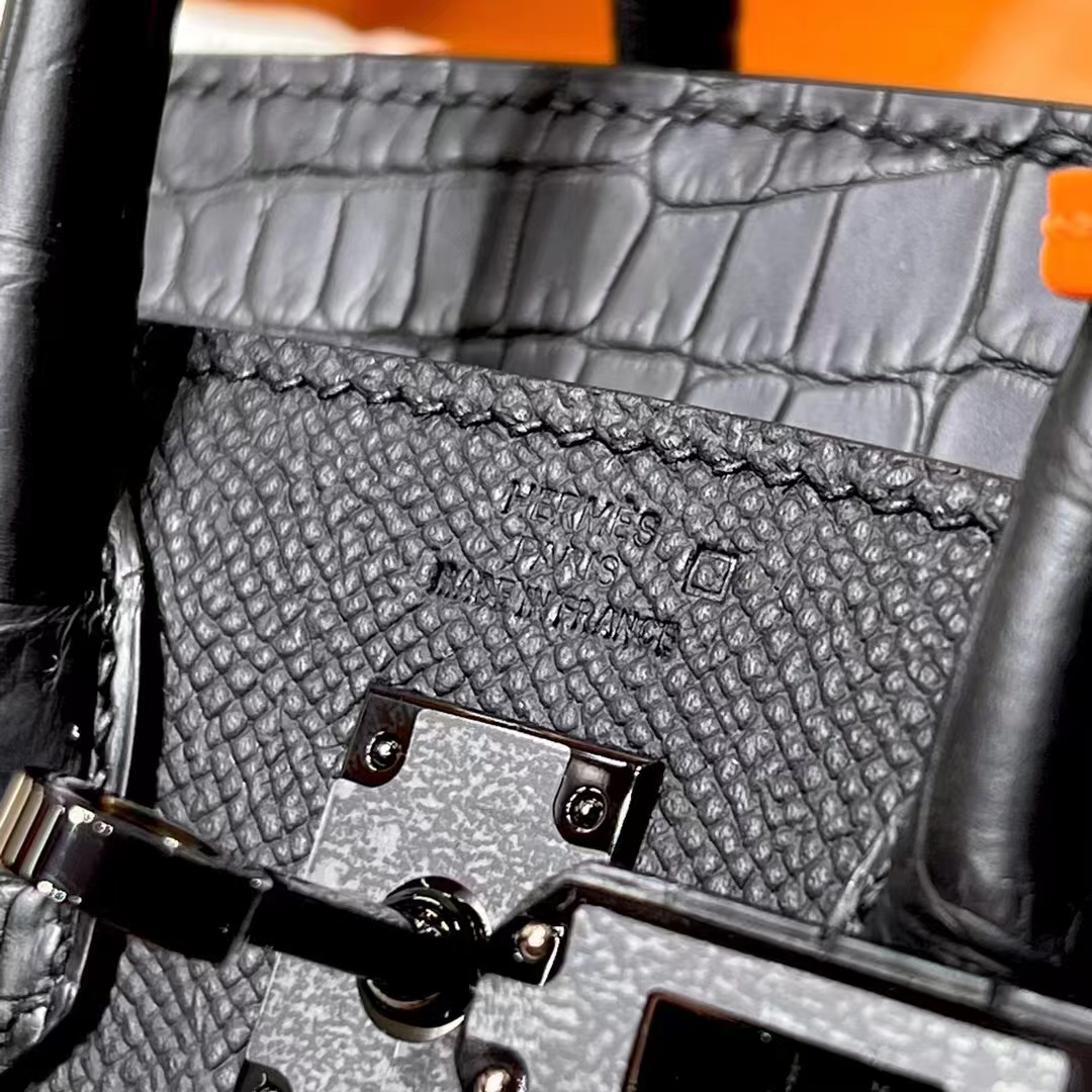HERMES 爱马仕  Birkin 小房子 CC89 Nior 经典黑色 Alligator 美洲鳄 进口蜜蜡线 全手工制作