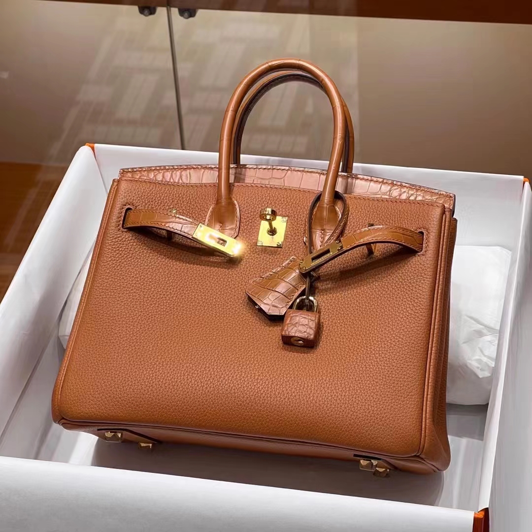 HERMES 爱马仕 【现货】 Birkin 25cm CK37 金棕 现货 进口蜜蜡线 全手工制作