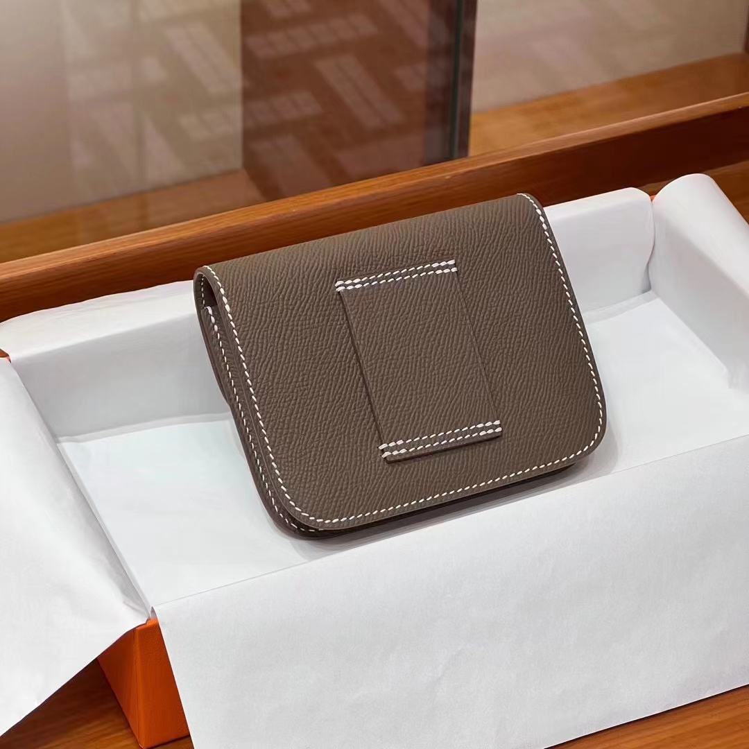 HERMES 爱马仕 【现货】Constance Wallet 8C Gri Elephant 大象灰 Epsom 现货 进口蜜蜡线 全手工制作 铂金女王 Birkinmm