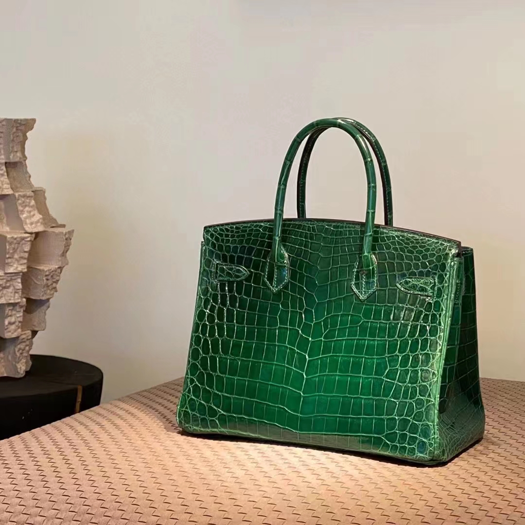 HERMES 爱马仕 Birkin 25CM 6I Vert Florentin翡翠绿 Alligator 美洲鳄 进口蜜蜡线 全手工制作