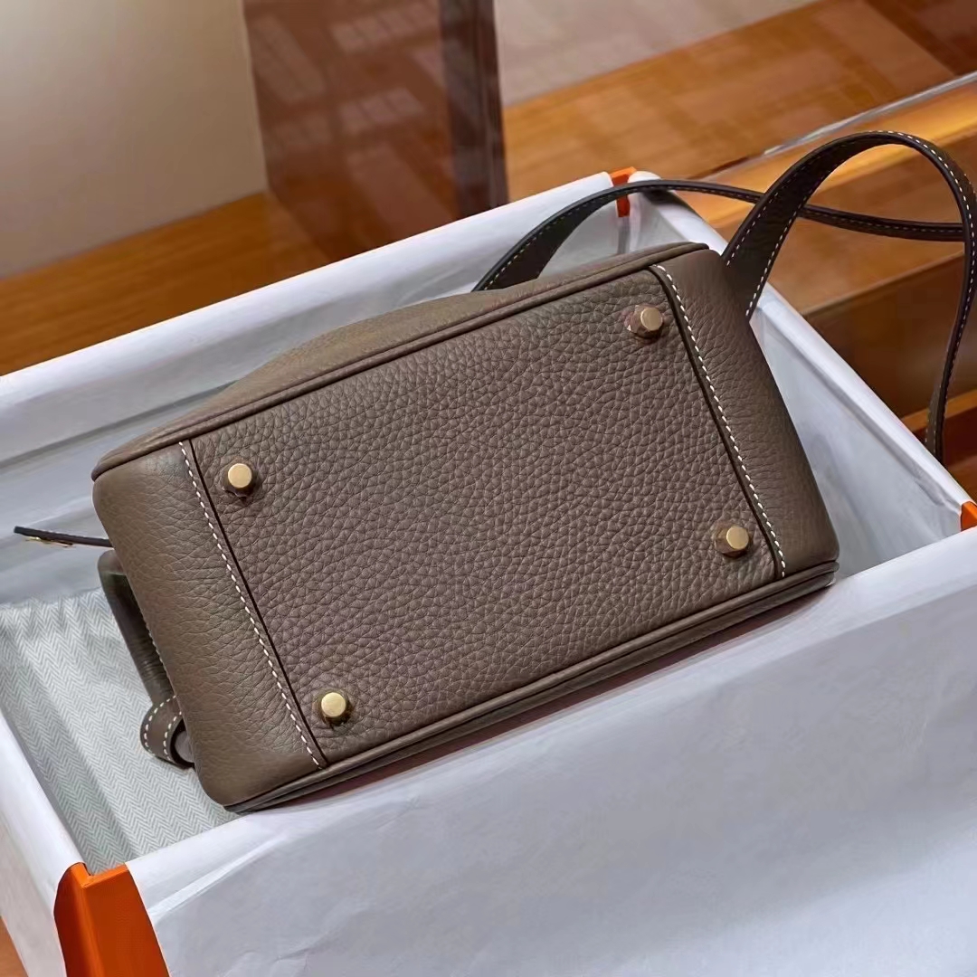 HERMES 爱马仕 【现货】 Mini Lindy 20cm 8C Gri Elephant 大象灰 TOGO 现货 进口蜜蜡线 全手工制作