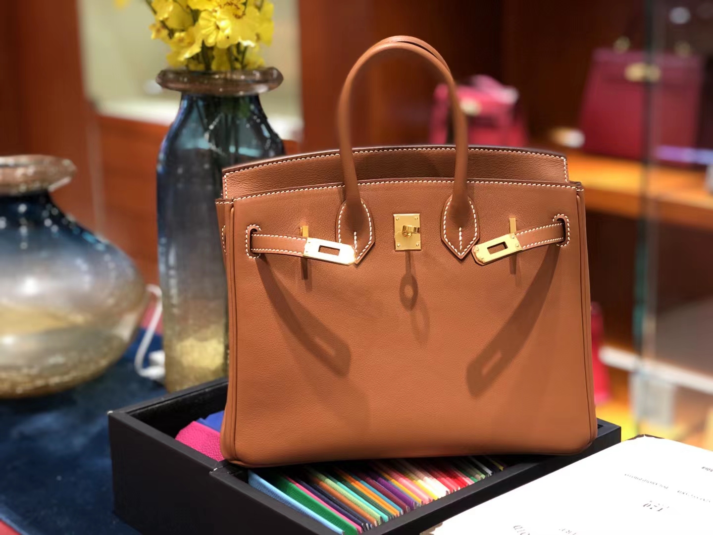 HERMES 爱马仕 【现货】 Birkin 25CM Swift CK37 金棕色 现货 进口蜜蜡线 全手工制作
