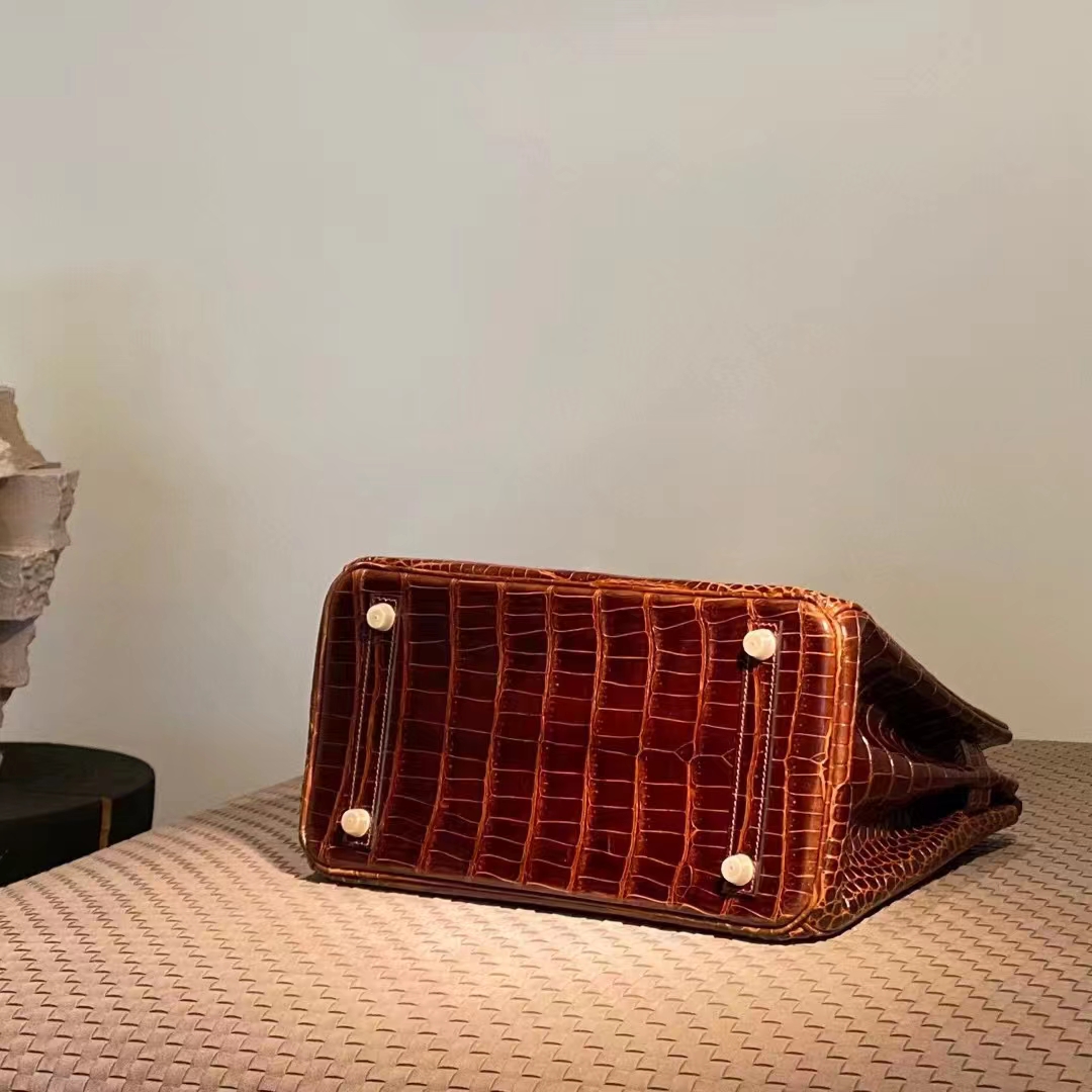 HERMES 爱马仕 Birkin 25CM CC31 蜜糖棕 Alligator 美洲鳄 进口蜜蜡线 全手工制作