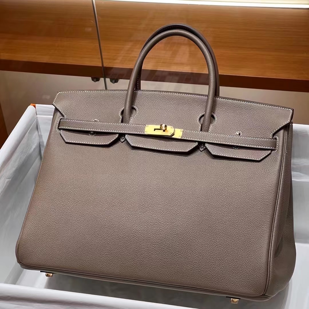 HERMES 爱马仕 【现货】 Birkin 40cm 8C Gri Elephant 大象灰 TOGO皮 进口蜜蜡线 全手工制作