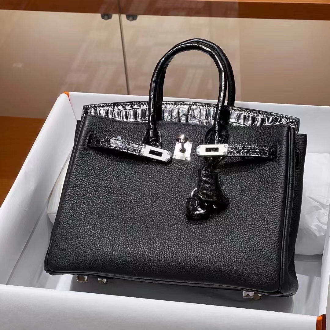 HERMES 爱马仕 【现货】 Birkin 25cm CC89 Nior 经典黑 现货 进口蜜蜡线 全手工制作