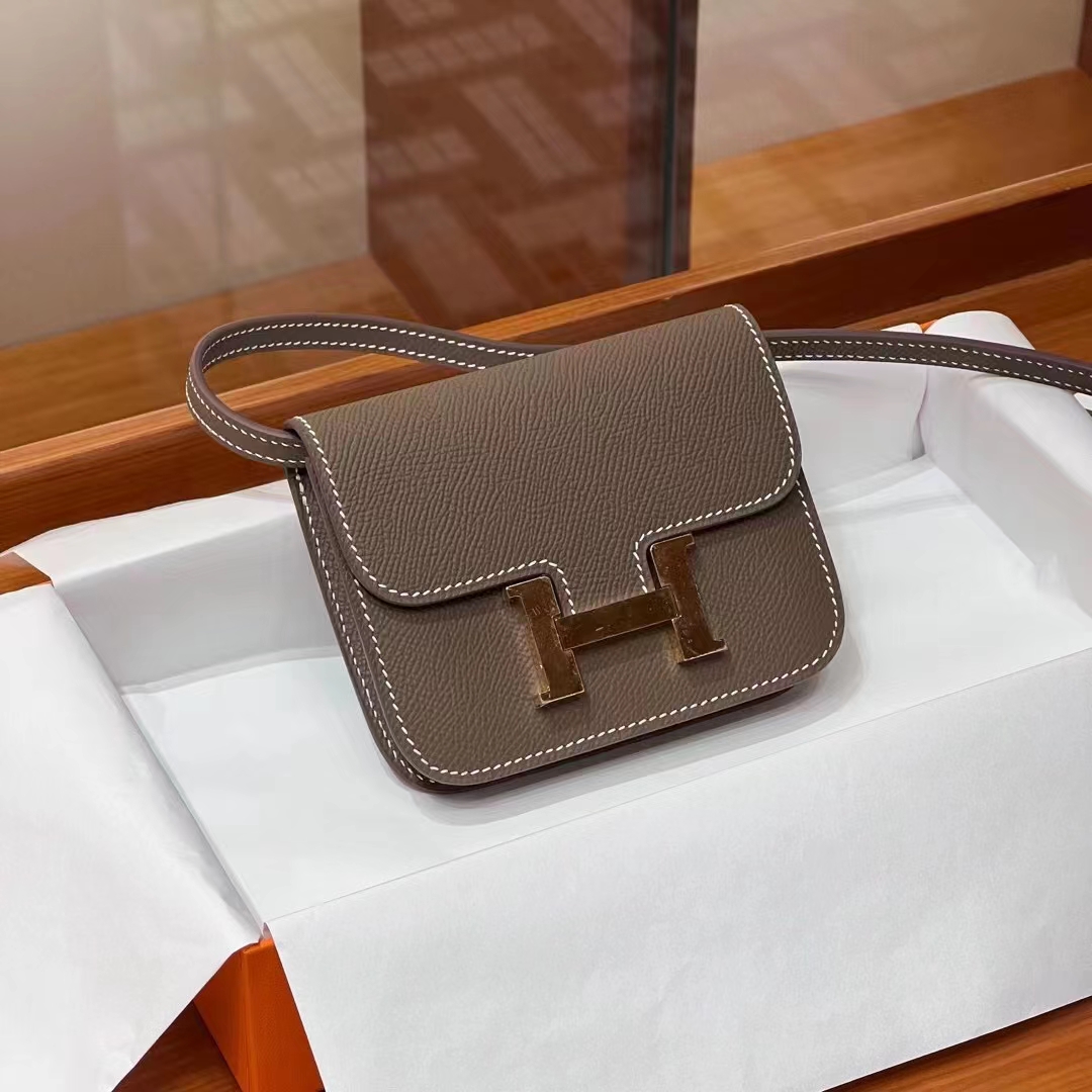 HERMES 爱马仕 【现货】Constance Wallet 8C Gri Elephant 大象灰 Epsom 现货 进口蜜蜡线 全手工制作 铂金女王 Birkinmm
