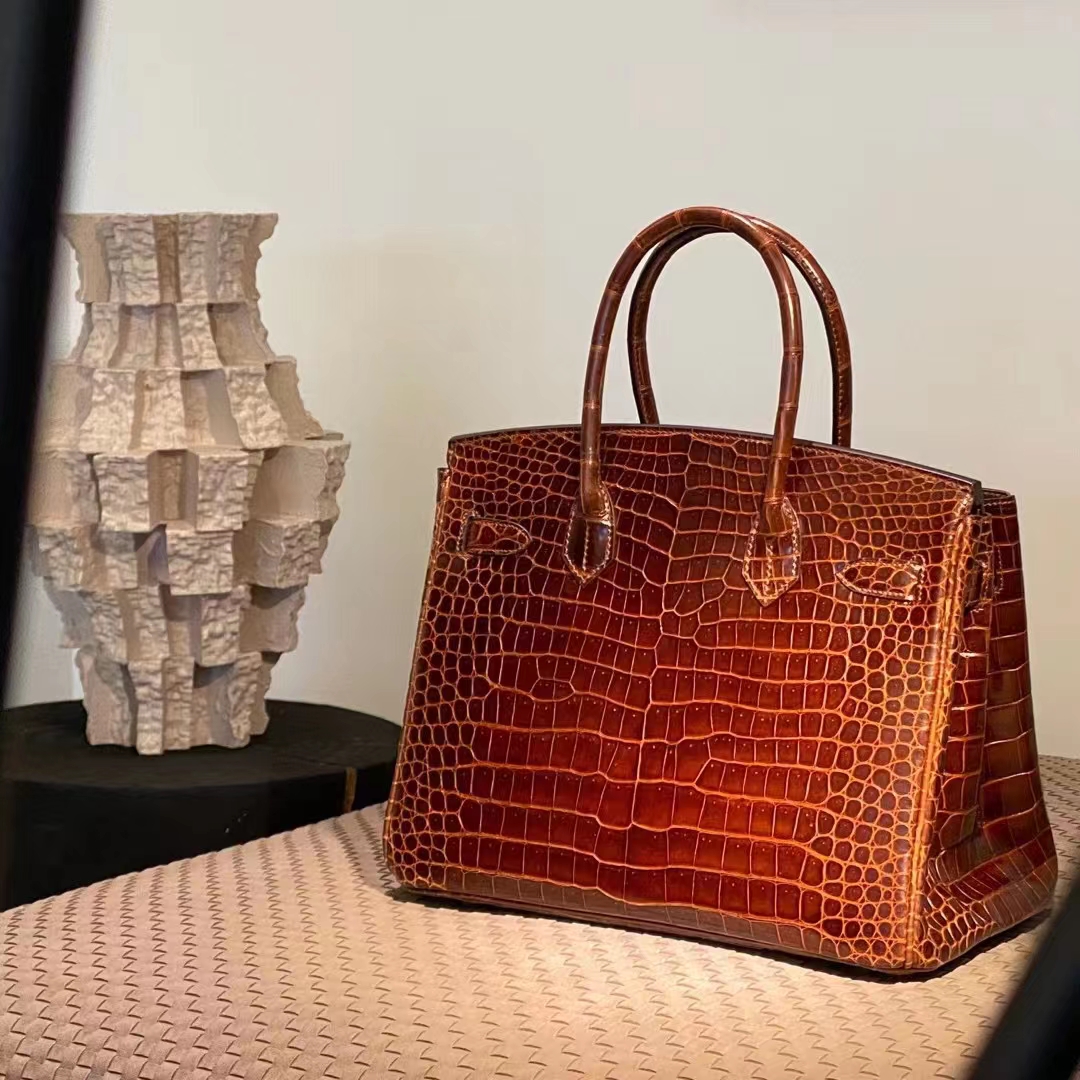 HERMES 爱马仕 Birkin 25CM CC31 蜜糖棕 Alligator 美洲鳄 进口蜜蜡线 全手工制作