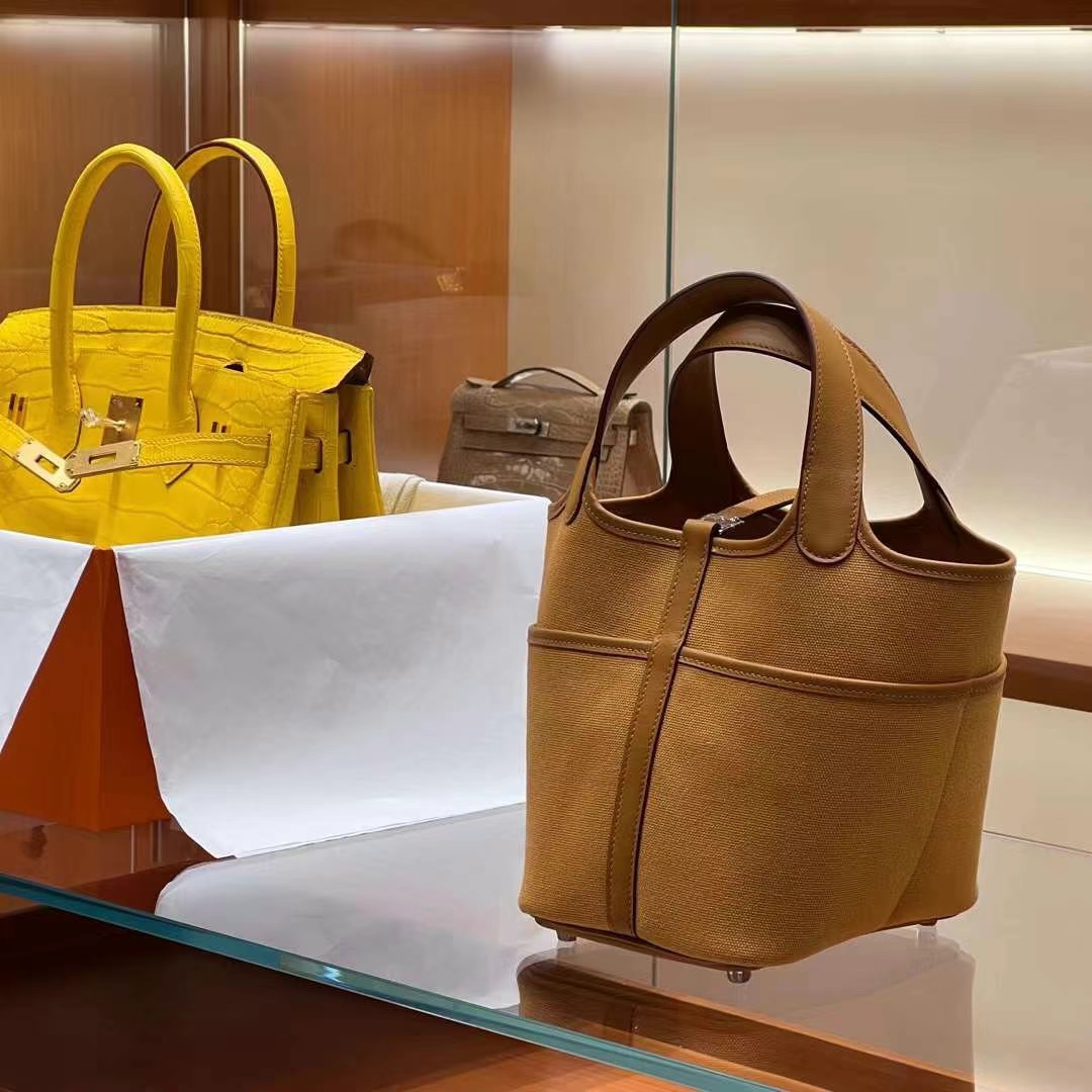 HERMES 爱马仕 Picotin cargo 18cm CK37 金棕色 进口蜜蜡线 全手工制作 Birkinmm铂金女王