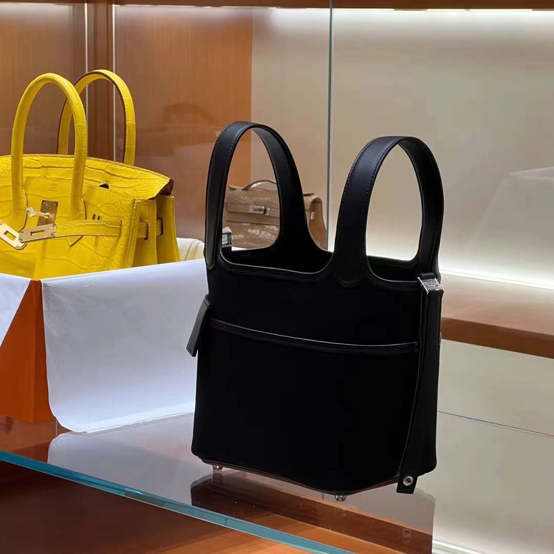 HERMES 爱马仕 Picotin cargo 18cm CC89 Nior 经典黑 进口蜜蜡线 全手工制作 Birkinmm铂金女王