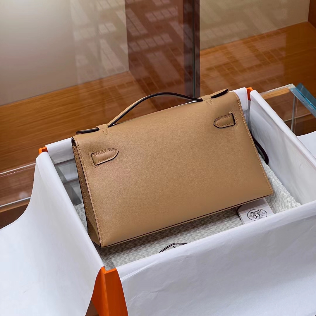 HERMES 爱马仕 MiniKelly 1 Kelly Pochetto 风衣灰TRENCH S2【现货】Swift  现货 进口蜜蜡线 全手工制作 铂金女王 Birkinmm