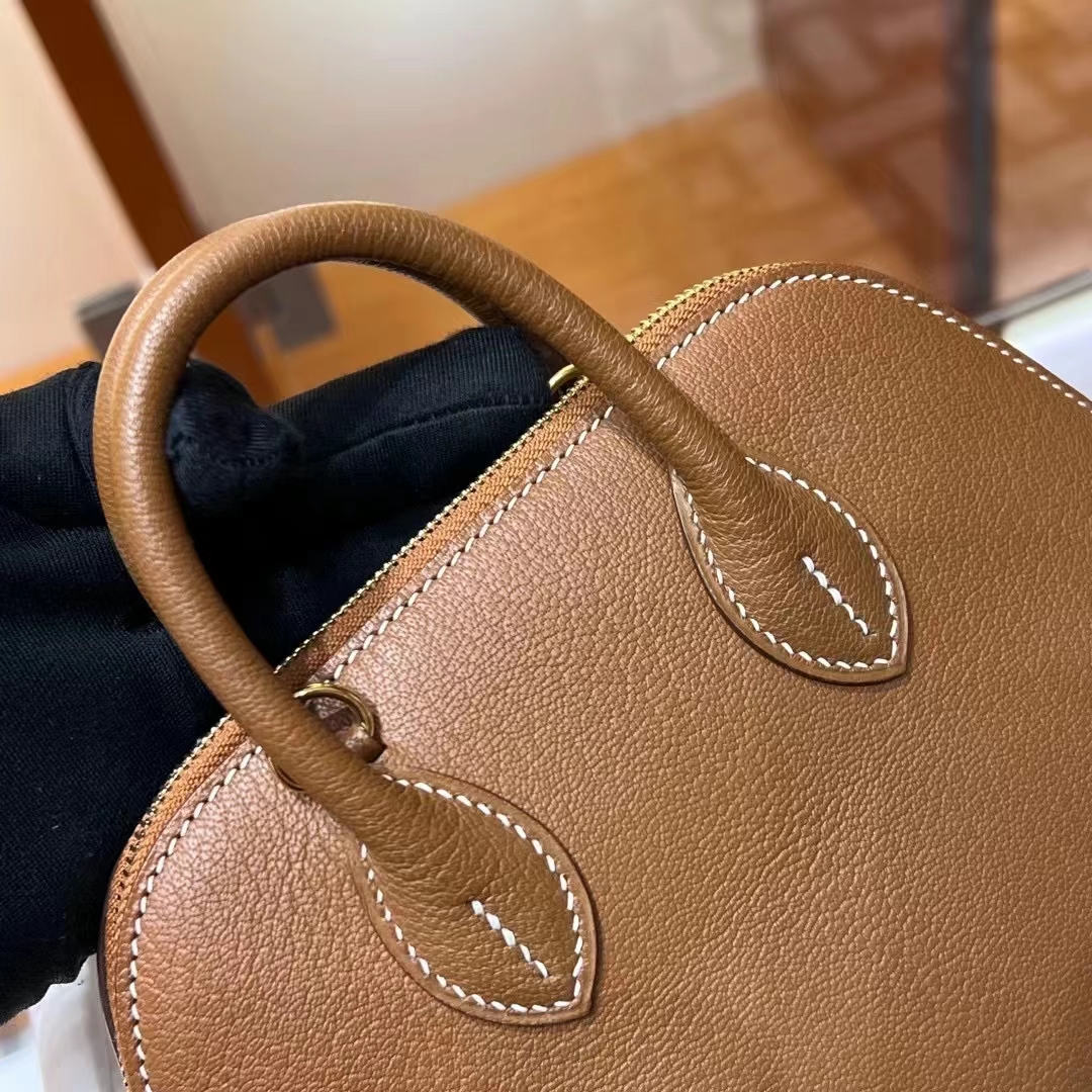 HERMES 爱马仕 保龄球包 Bolide 20cm CK37 金棕色 进口蜜蜡线 全手工制作