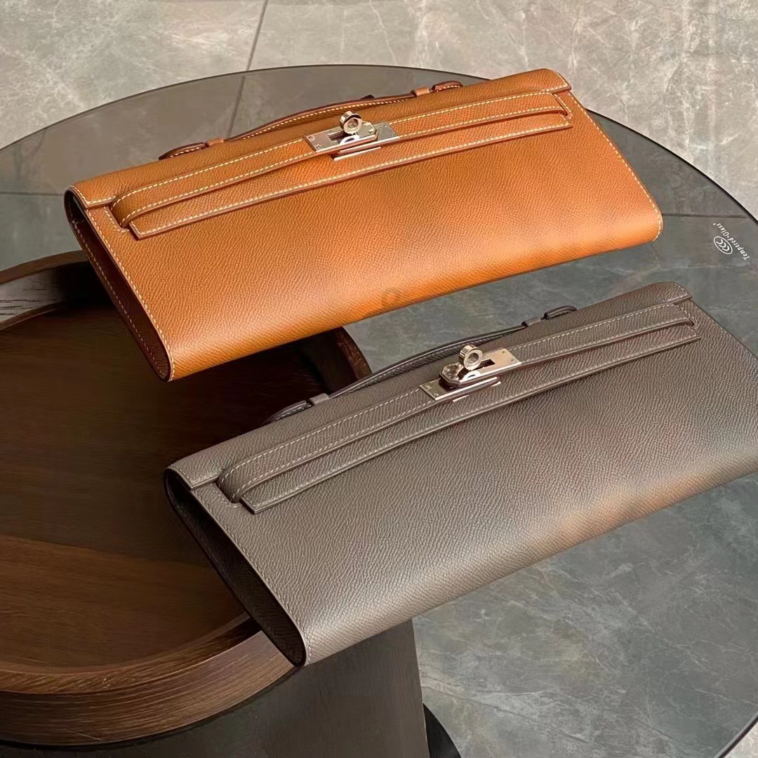 HERMES 爱马仕 【现货】 Kelly Wallet 凯莉长款钱包 8C Gri Elephant 大象灰 1H 太妃色 Epsom皮 现货 进口蜜蜡线 全手工制作 铂金女王 Birkinmm