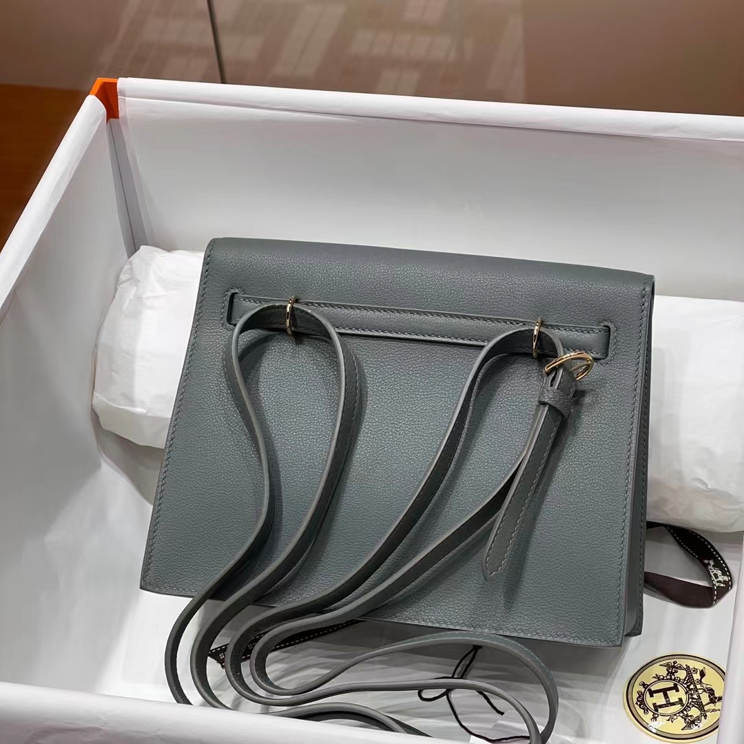 Birkinmm 铂金女王 HERMES 爱马仕 Kellydanse 22cm Evercolor皮 7B Turquoise松石蓝 进口蜜蜡线 全手工制作