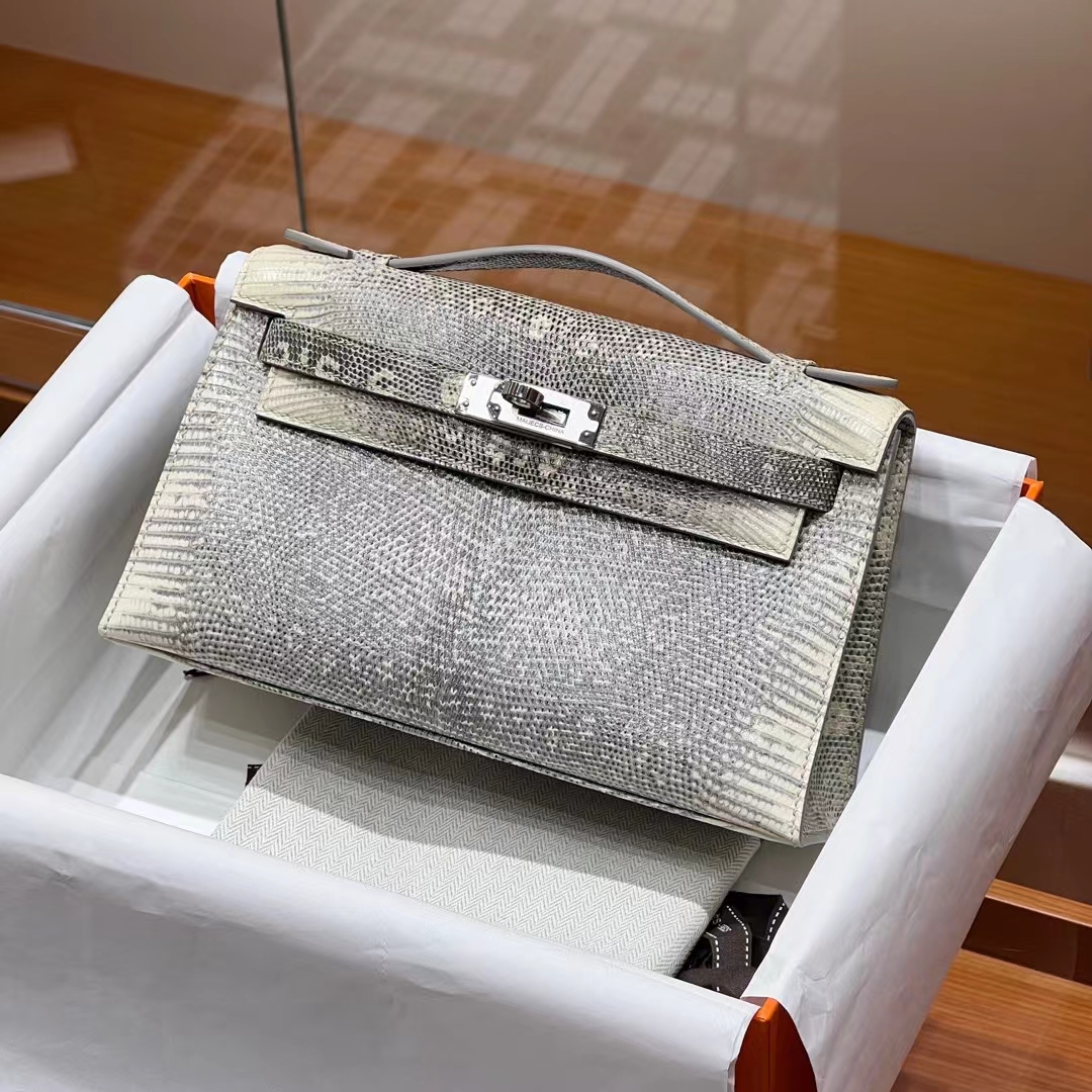 HERMES 爱马仕 MiniKelly 1 Kelly Pochetto【现货】Lizard 蜥蜴皮 现货 进口蜜蜡线 全手工制作 铂金女王 Birkinmm
