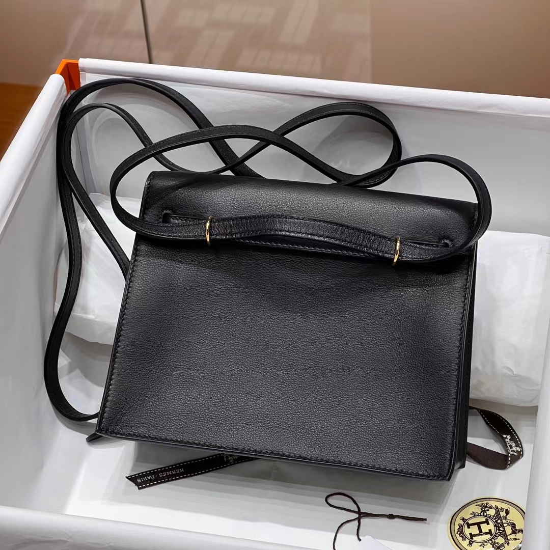 Birkinmm 铂金女王 HERMES 爱马仕 Kellydanse 22cm Evercolor皮 CC89 Nior 经典黑 进口蜜蜡线 全手工制作