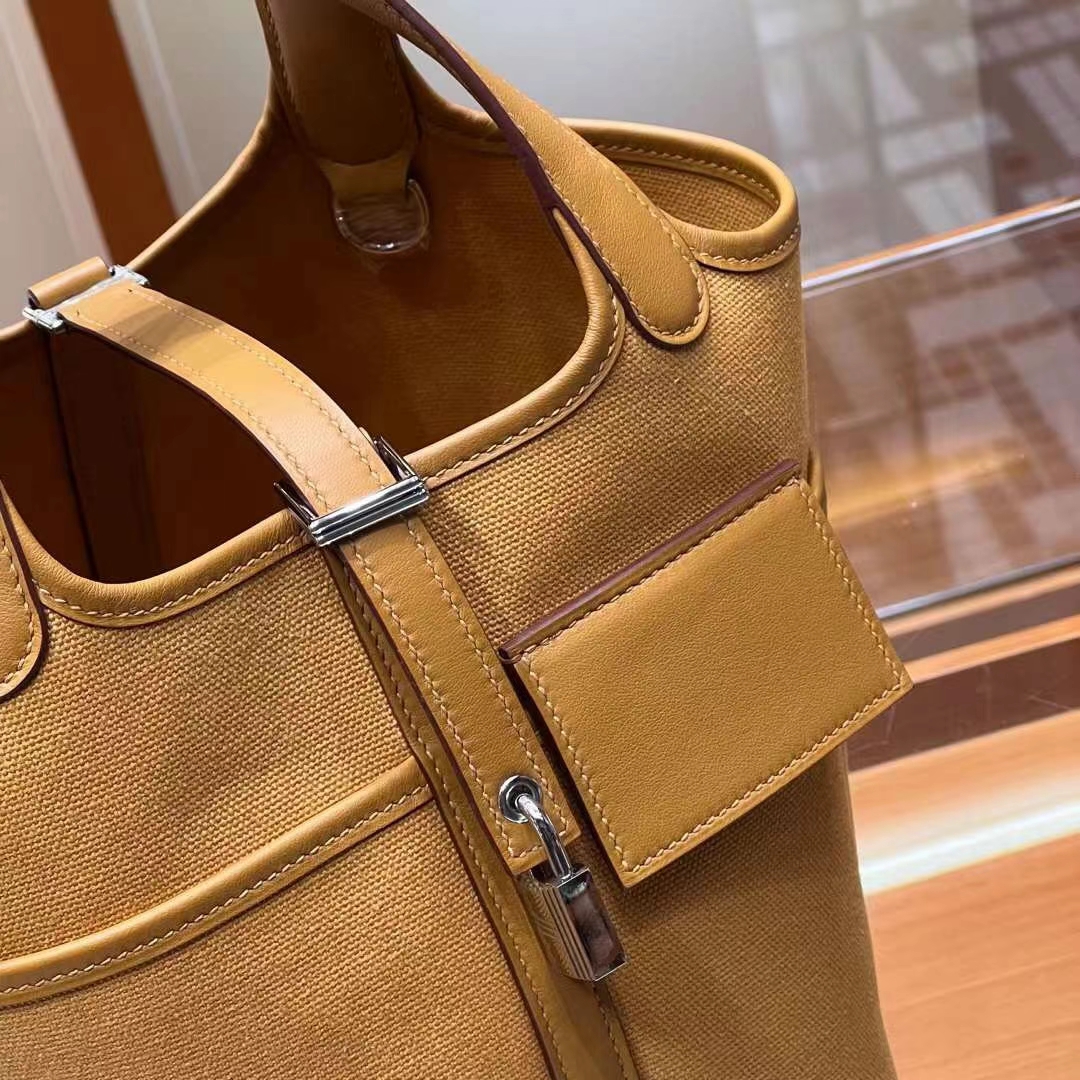 HERMES 爱马仕 Picotin cargo 18cm CK37 金棕色 进口蜜蜡线 全手工制作 Birkinmm铂金女王