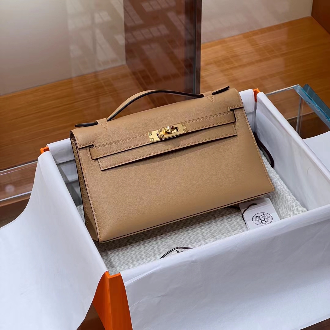 HERMES 爱马仕 MiniKelly 1 Kelly Pochetto 风衣灰TRENCH S2【现货】Swift  现货 进口蜜蜡线 全手工制作 铂金女王 Birkinmm