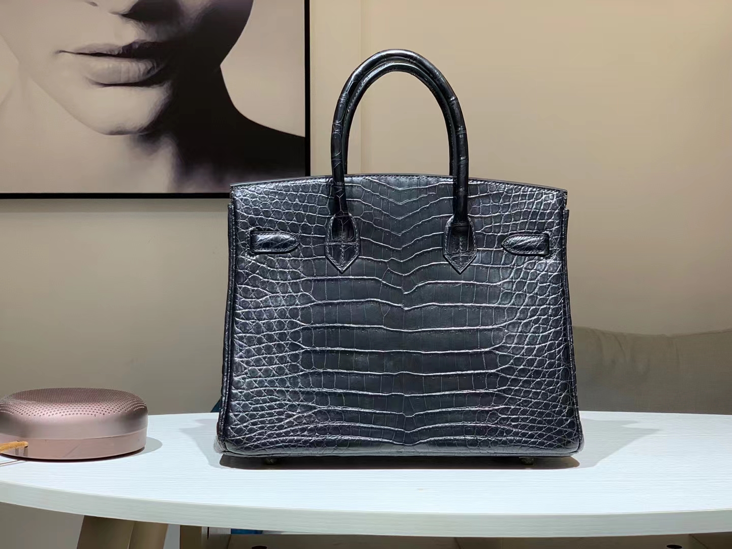 Birkinmm 铂金女王 HERMES 爱马仕 【现货】 Birkin 30cm CC89 Nior 经典黑 鳄鱼皮 进口蜜蜡线 全手工制作 高定真钻铂金包