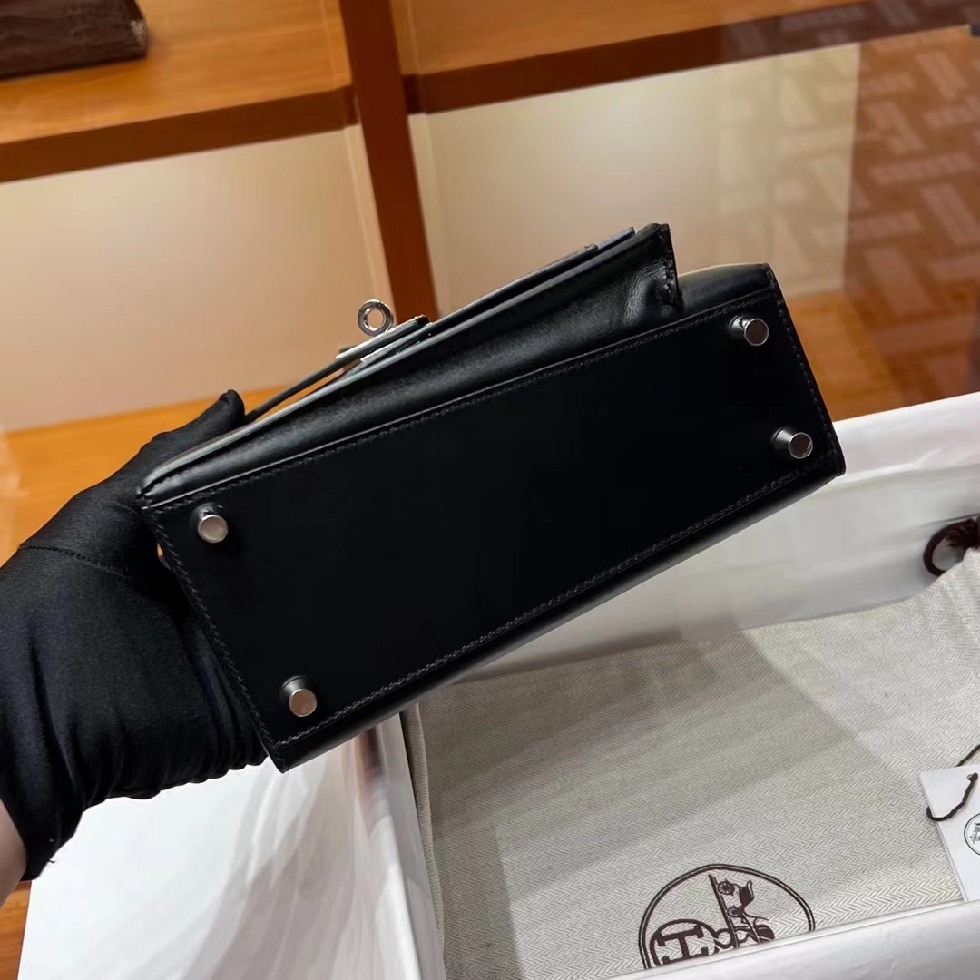 HERMES 爱马仕 Kelly II Sellier CC89 Nior 经典黑 Epsom牛皮 新款双面不规则 Kelly 超个性的设计 进口蜜蜡线 全手工制作 蜜蜡线内缝 Birkinmm 铂金女王