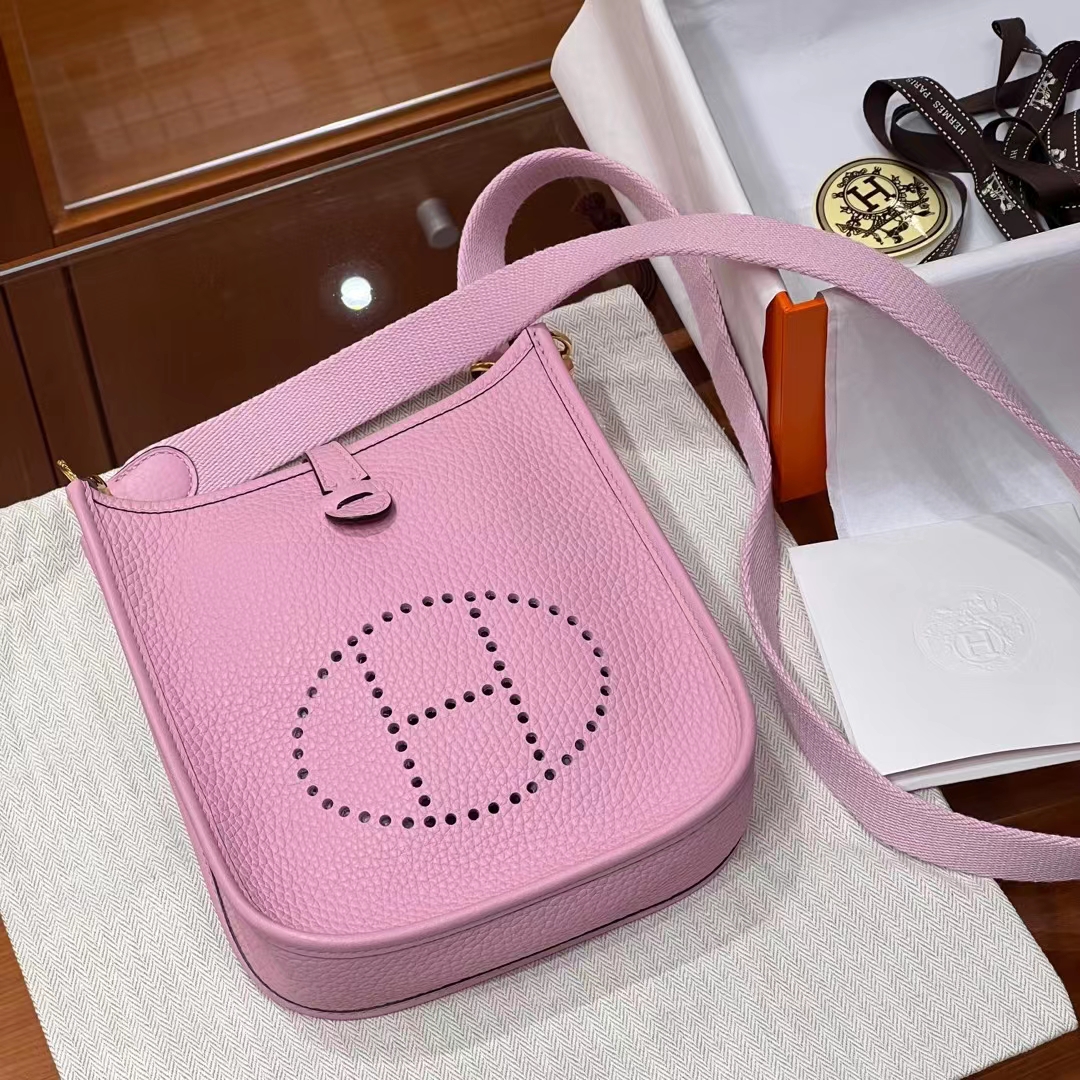 HERMES 爱马仕 Mini Evelyne X9 锦葵紫 进口蜜蜡线 全手工制作 Birkinmm