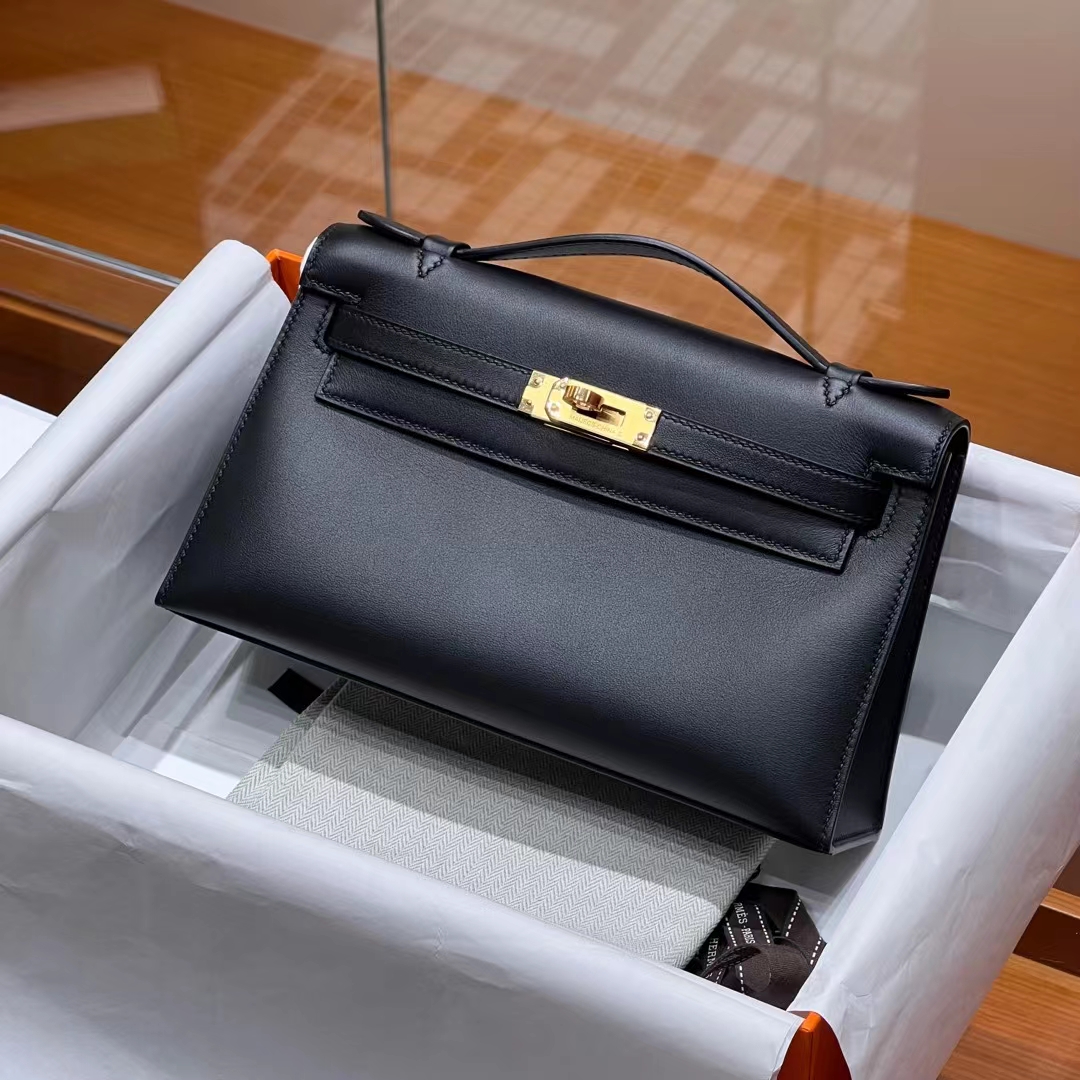 HERMES 爱马仕 MiniKelly 1 Kelly Pochetto【现货】CC89 Nior 经典黑 Swift 现货 进口蜜蜡线 全手工制作 铂金女王 Birkinmm
