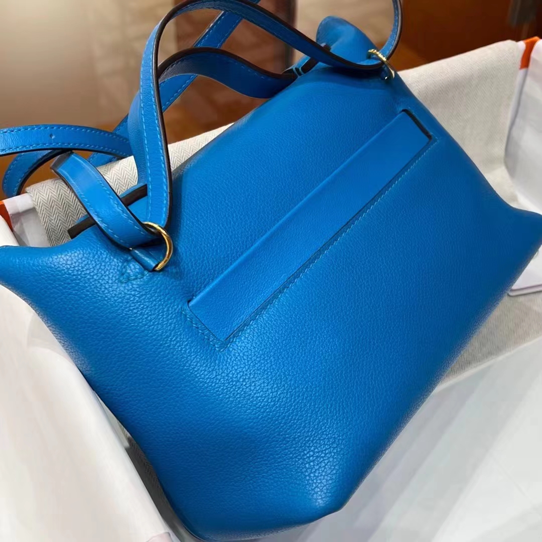 HERMES 爱马仕 【现货】 Kelly24/24 MINI 21CM 71 Bleu France法国蓝 Evercolor拼Swift皮 现货 进口蜜蜡线 全手工制作 铂金女王 Birkinmm