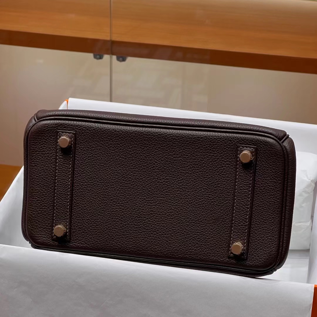 HERMES 爱马仕 Birkin 25CM 46 EBONE 乌木色 进口蜜蜡线 全手工制作