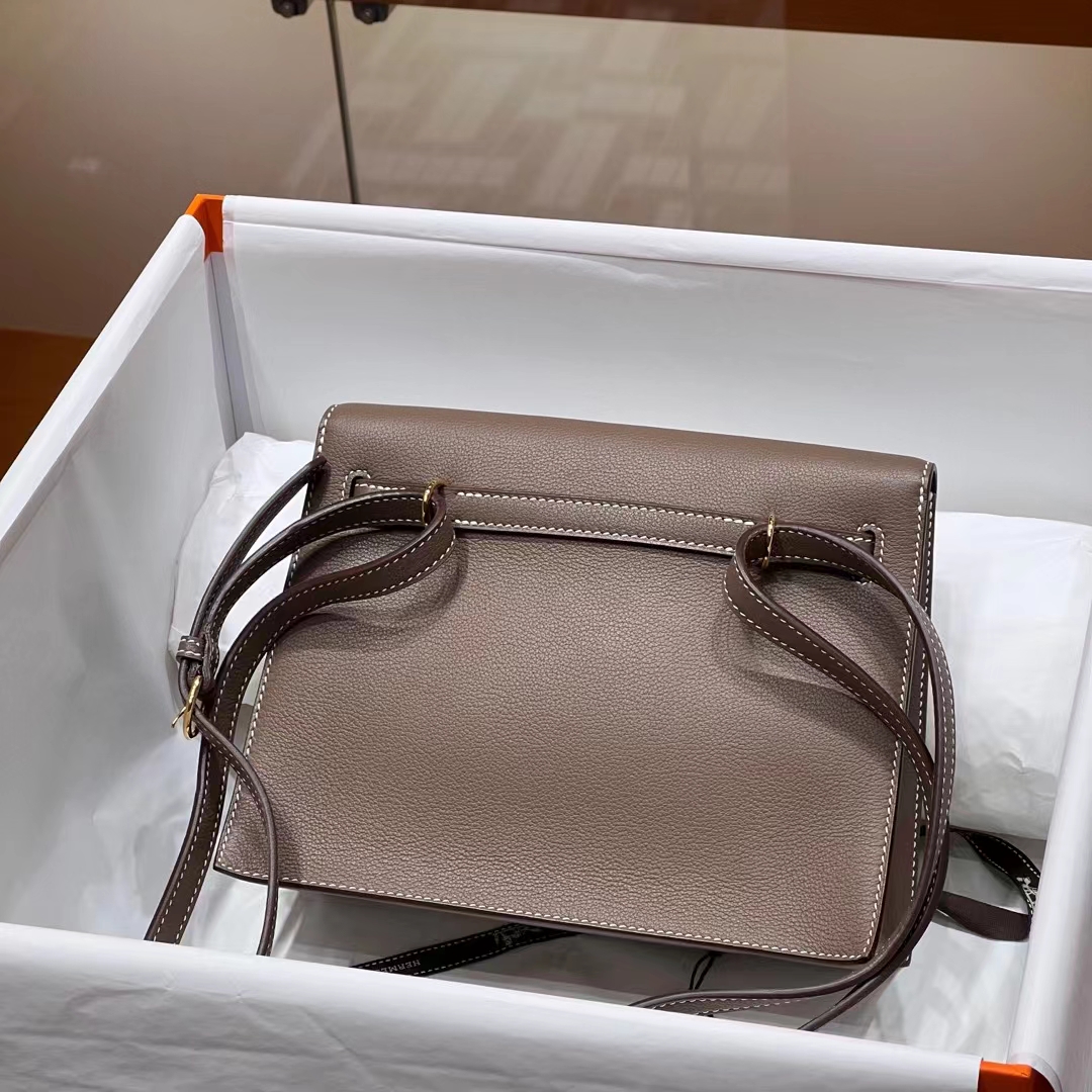 Birkinmm 铂金女王 HERMES 爱马仕 Kellydanse 22cm Evercolor皮 8C Gri Elephant 大象灰 进口蜜蜡线 全手工制作