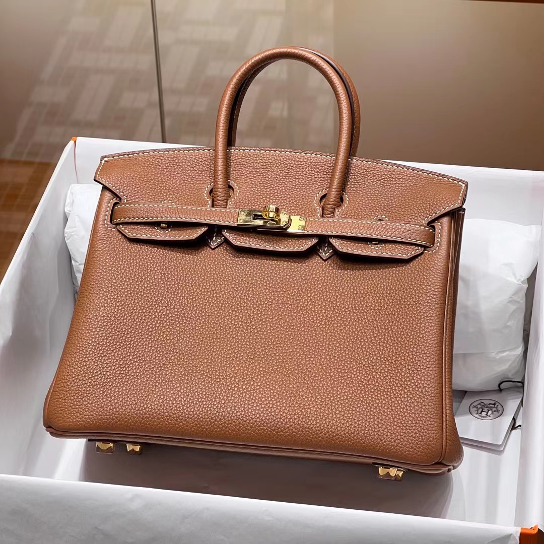 HERMES 爱马仕 Birkin 25CM CK37 金棕色 进口蜜蜡线 全手工制作