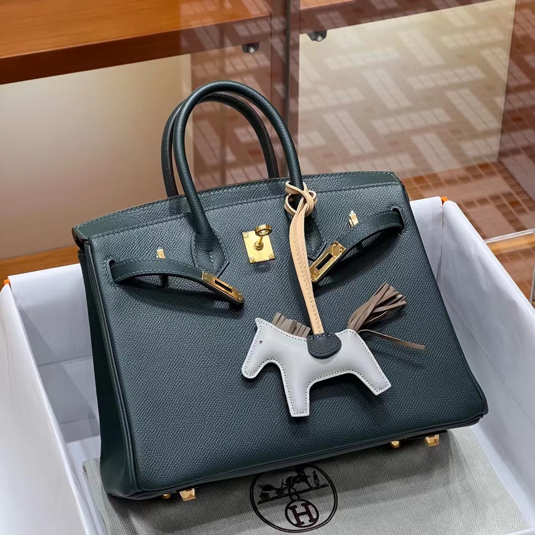 HERMES 爱马仕 Birkin 25CM 6O/松柏绿/Vert Cypres 进口蜜蜡线 全手工制作 Birkinmm