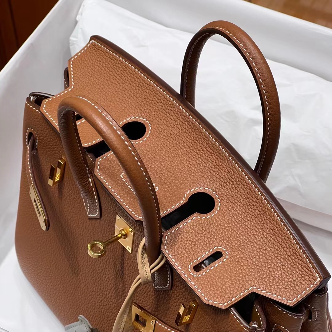 HERMES 爱马仕 Birkin 25CM CK37 金棕色 进口蜜蜡线 全手工制作