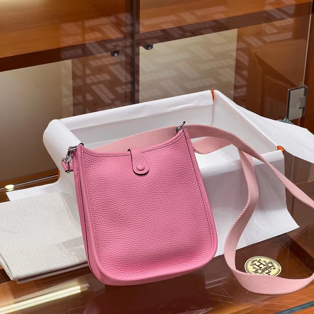 HERMES 爱马仕 Mini Evelyne U5 Rose eLipstick唇膏粉 进口蜜蜡线 全手工制作 Birkinmm