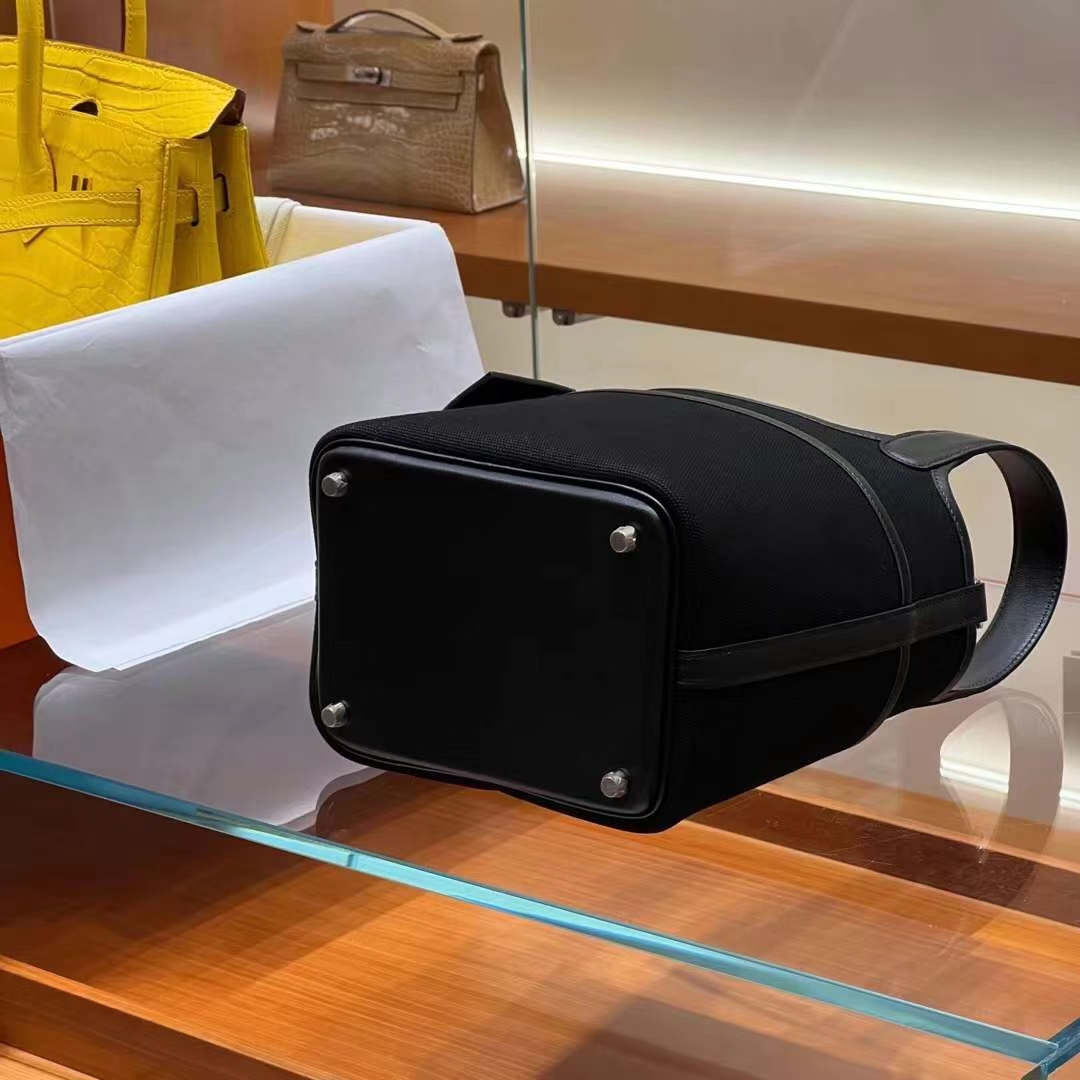 HERMES 爱马仕 Picotin cargo 18cm CC89 Nior 经典黑 进口蜜蜡线 全手工制作 Birkinmm铂金女王