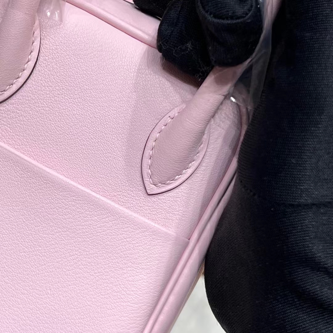 HERMES 爱马仕 【现货】 Mini Lindy 20cm X9 锦葵紫 Swift 现货 进口蜜蜡线 全手工制作