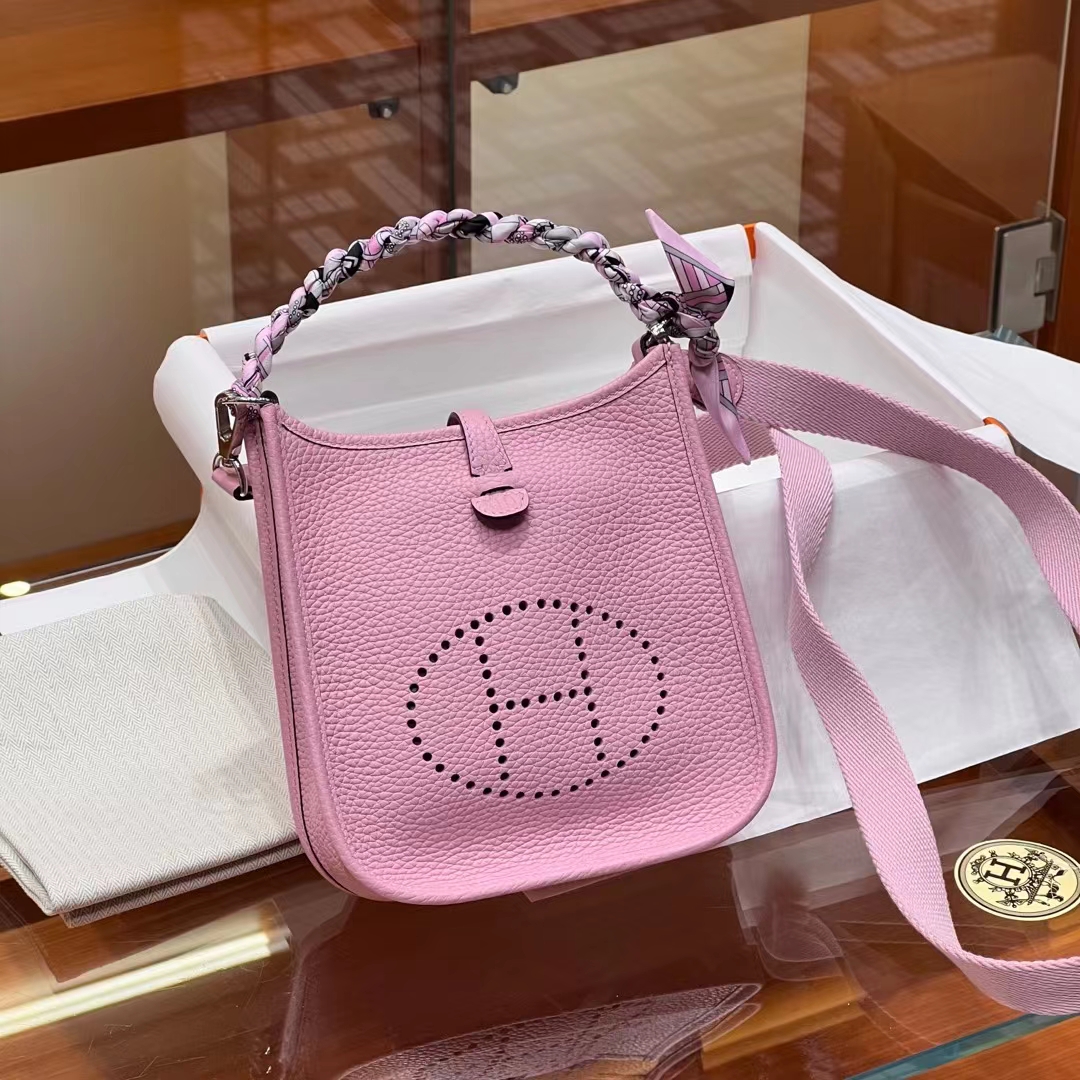HERMES 爱马仕 Mini Evelyne X9 锦葵紫 进口蜜蜡线 全手工制作 Birkinmm