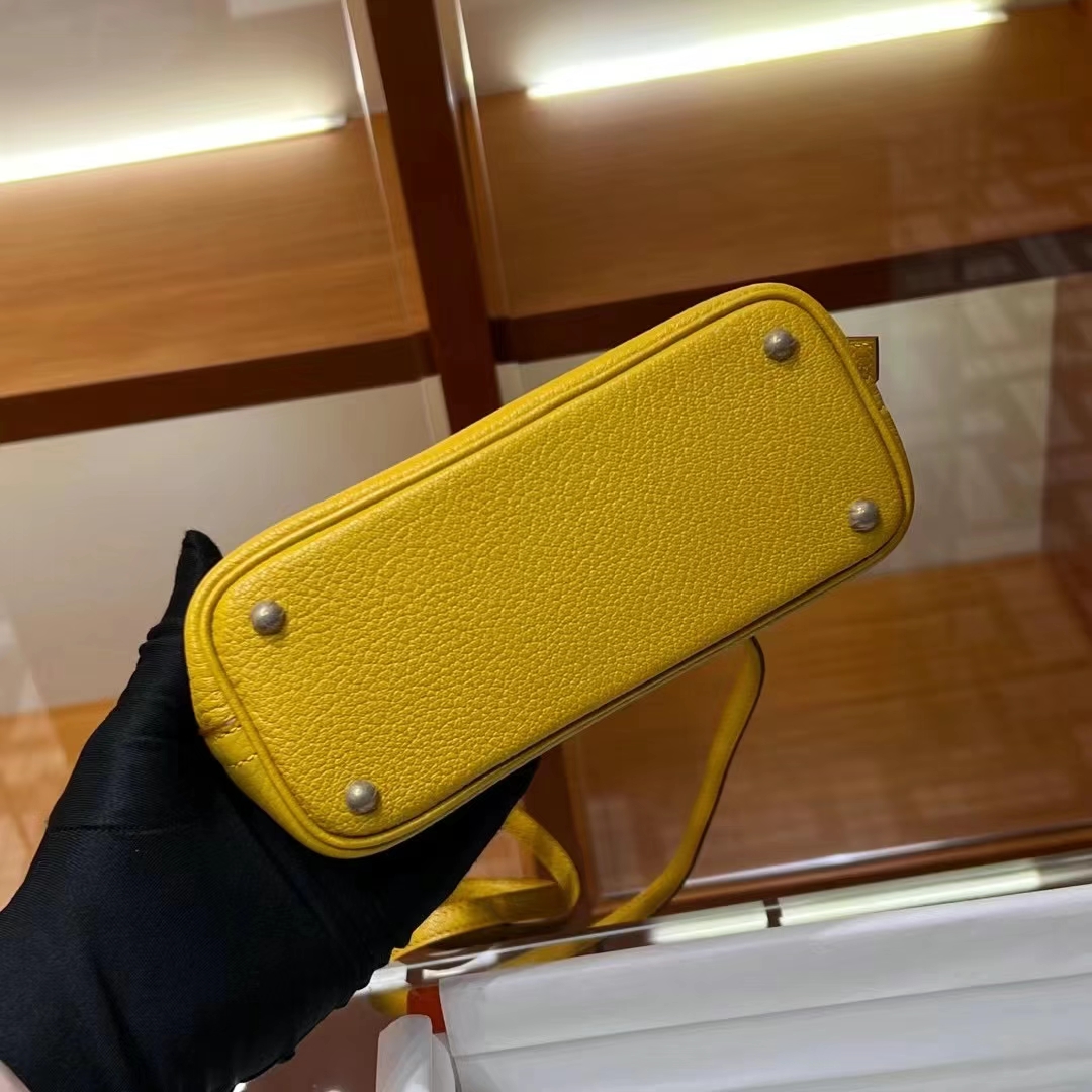 HERMES 爱马仕 保龄球包 Bolide 20cm 9D 琥珀黄 进口蜜蜡线 全手工制作