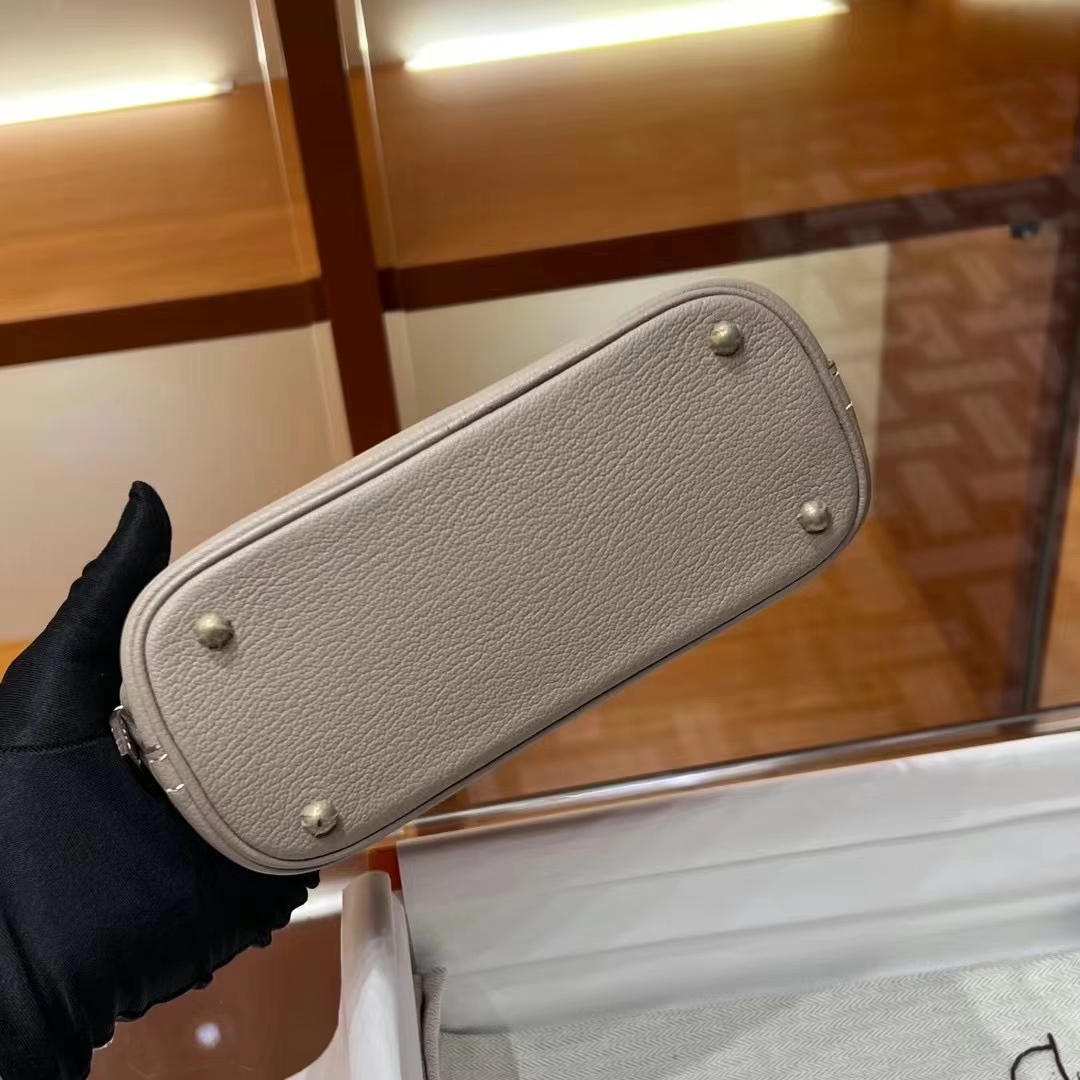 HERMES 爱马仕 保龄球包 Bolide 20cm 80 Gris Perle 珍珠灰 进口蜜蜡线 全手工制作
