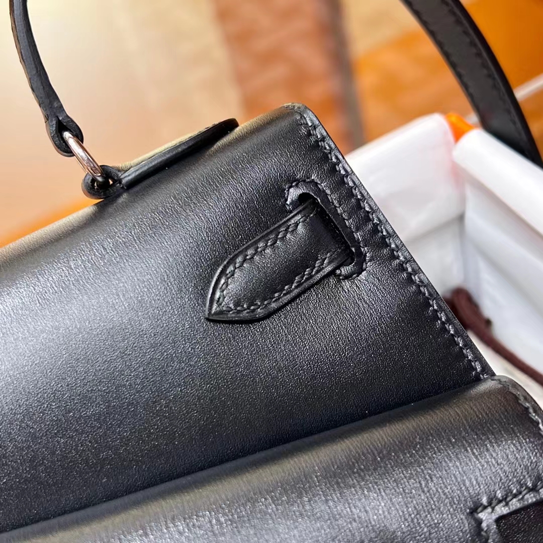 HERMES 爱马仕 Kelly II Sellier CC89 Nior 经典黑 Epsom牛皮 新款双面不规则 Kelly 超个性的设计 进口蜜蜡线 全手工制作 蜜蜡线内缝 Birkinmm 铂金女王