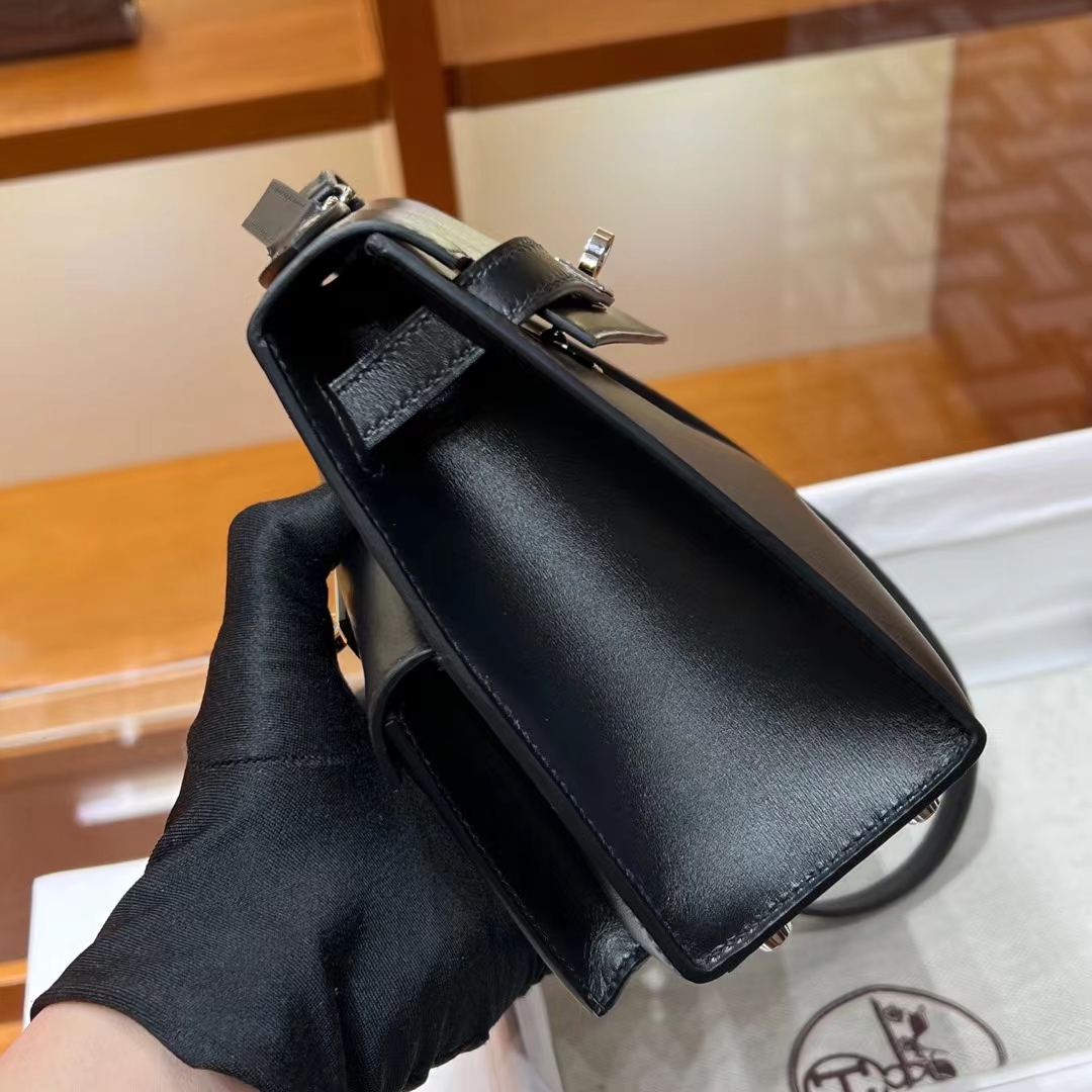 HERMES 爱马仕 Kelly II Sellier CC89 Nior 经典黑 Epsom牛皮 新款双面不规则 Kelly 超个性的设计 进口蜜蜡线 全手工制作 蜜蜡线内缝 Birkinmm 铂金女王