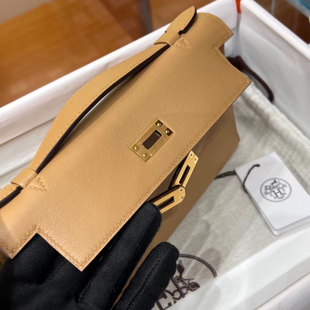 HERMES 爱马仕 MiniKelly 1 Kelly Pochetto 风衣灰TRENCH S2【现货】Swift  现货 进口蜜蜡线 全手工制作 铂金女王 Birkinmm